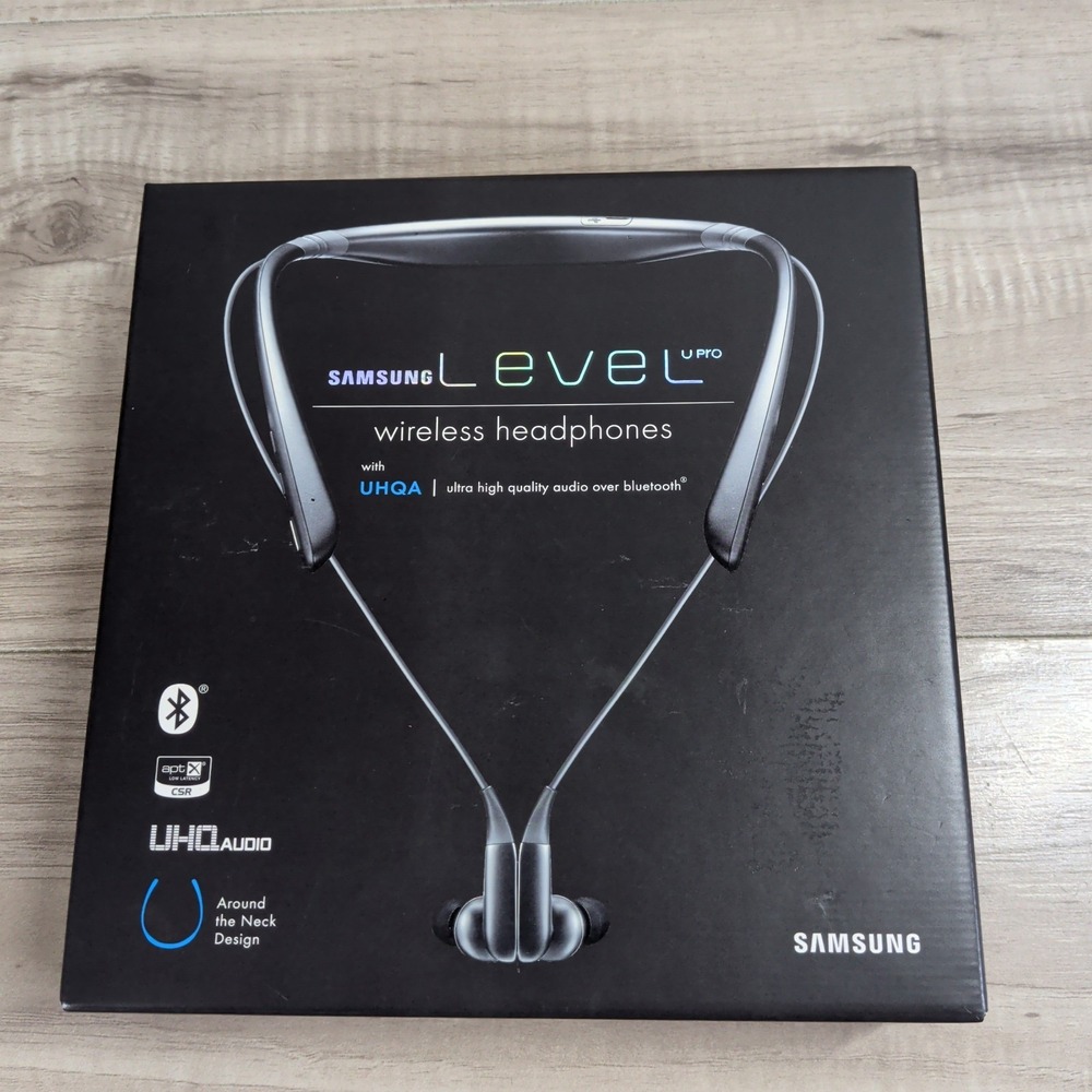 Samsung Level U Pro Wireless Headphones Black UHQ Audio Around Neck